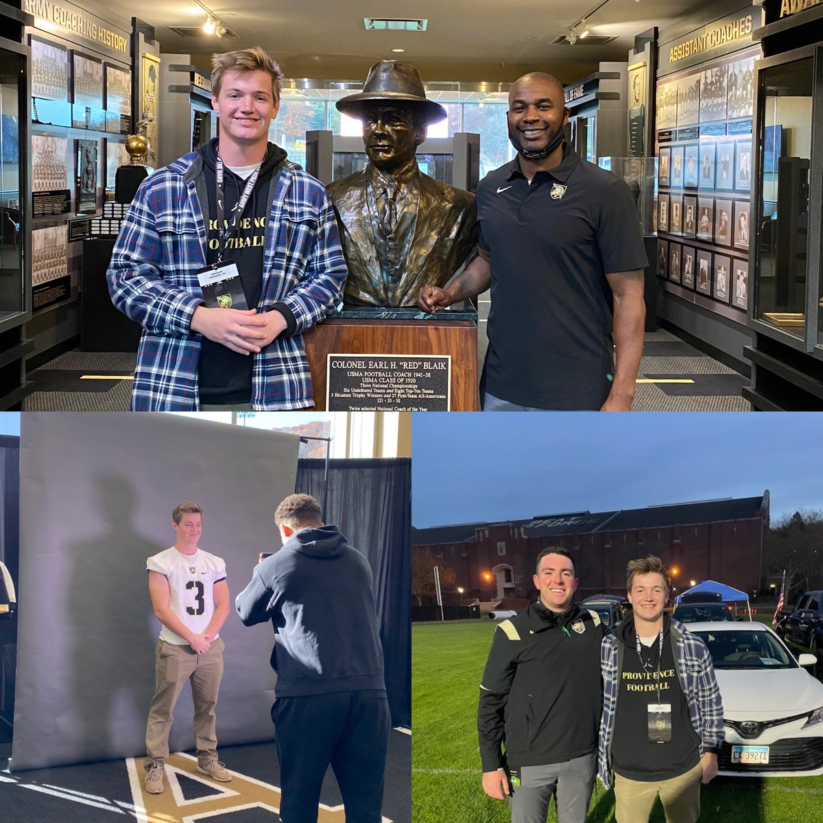johnbalas23's tweet photo. Thank you so much @Coach_Gaither and @ArmyWP_Football @CoachJeffMonken for having me up for the weekend!! @Prov_Football https://t.co/DS06tyJUPC