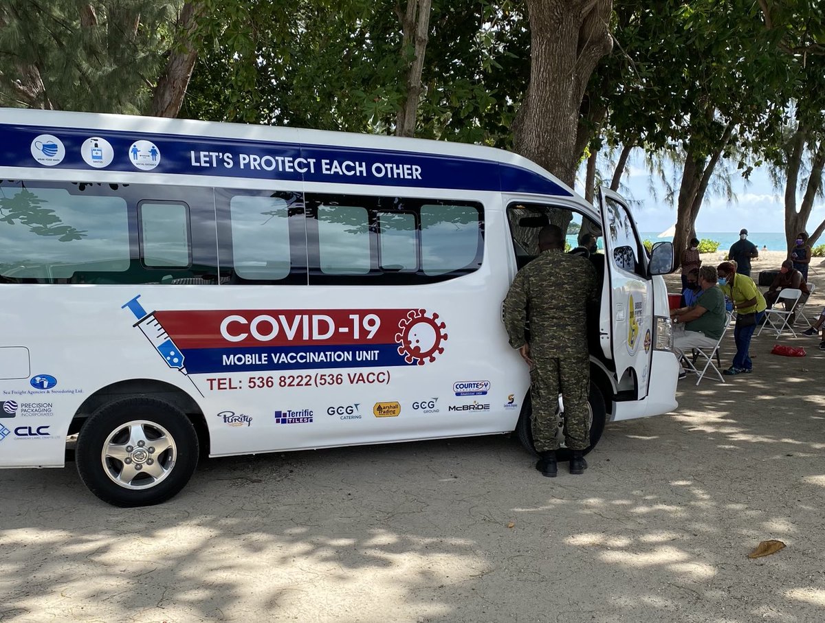 So stoked to see the mobile vaccination unit at the beach in Barbados administering vaccines.  The Caribbean has a very low vaccine uptake rate so this is very encouraging.