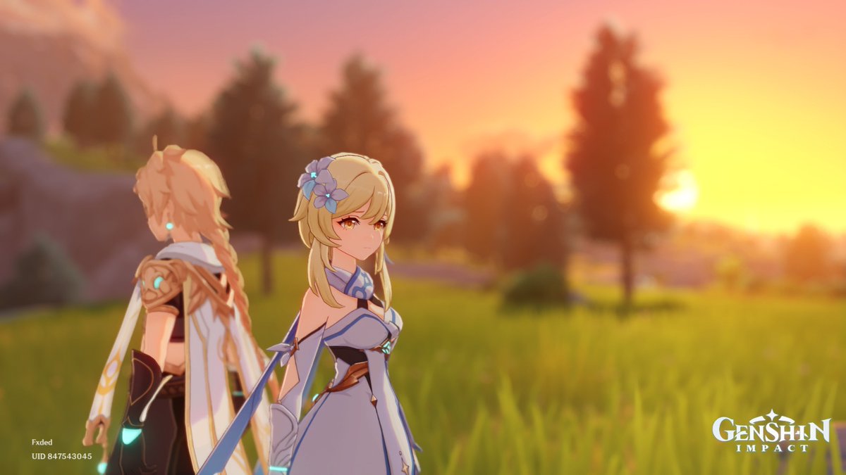 fxded_light's tweet photo. (1/3) aether and lumine: two sides of the same coin #GenshinImpact #MeetingOfLightAndShadow 

[TRAVELLERS INVOLVED]
Lumine: Fxded 847543045 (@fxded_light) 
Aether: Sol 819949356 (@solnoctix) https://t.co/6lbrM6T8yr