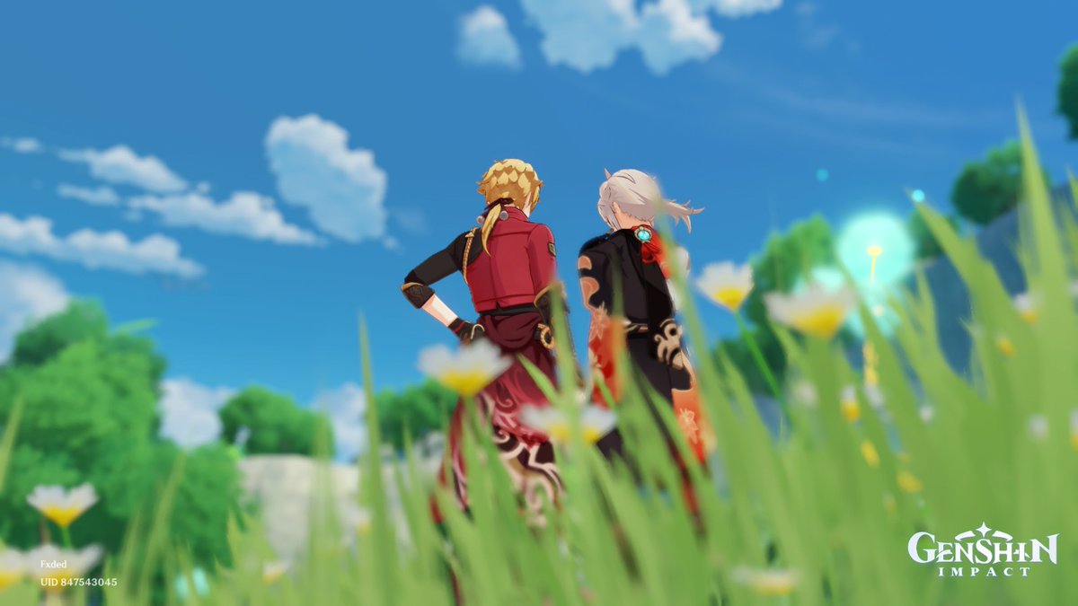 fxded_light's tweet photo. (2/3) friends come and go, but true friends stay forever #GenshinImpact #MeetingOfLightAndShadow 

[TRAVELLERS INVOLVED]
Thoma and Kaeya: Fxded 847543045 (@fxded_light)
Kazuha and Diluc: Sol 819949356 (@solnoctix) https://t.co/zI18oLs3Oa