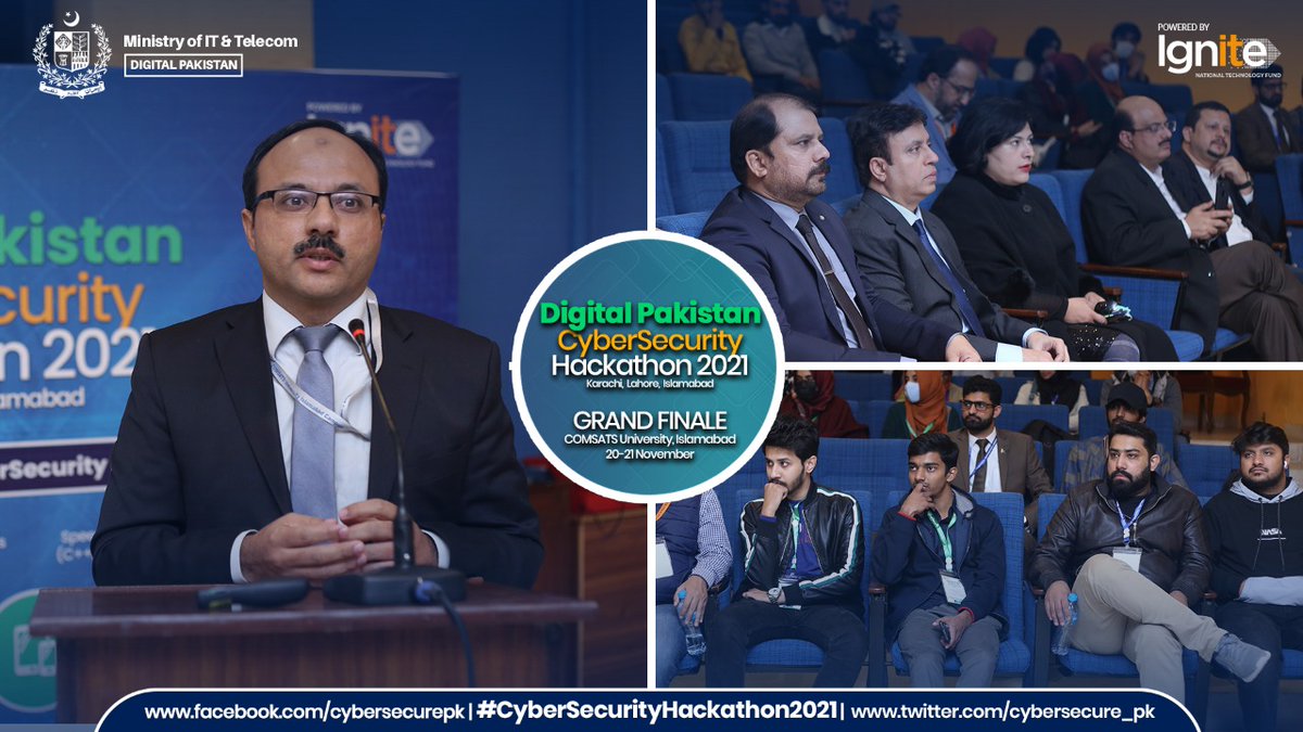 IgniteNTF's tweet photo. Talk by Dr. Majid Iqbal Khan Head of Computer Science Department Comsats University #Islamabad, at the closing ceremony of Grand Finale of Digital Pakistan Cybersecurity Hackathon 2021.

#CyberSecurityHackathon2021  #cybersecurity  #DigitalPakistan #hackathon https://t.co/rcXGF6Xf8W