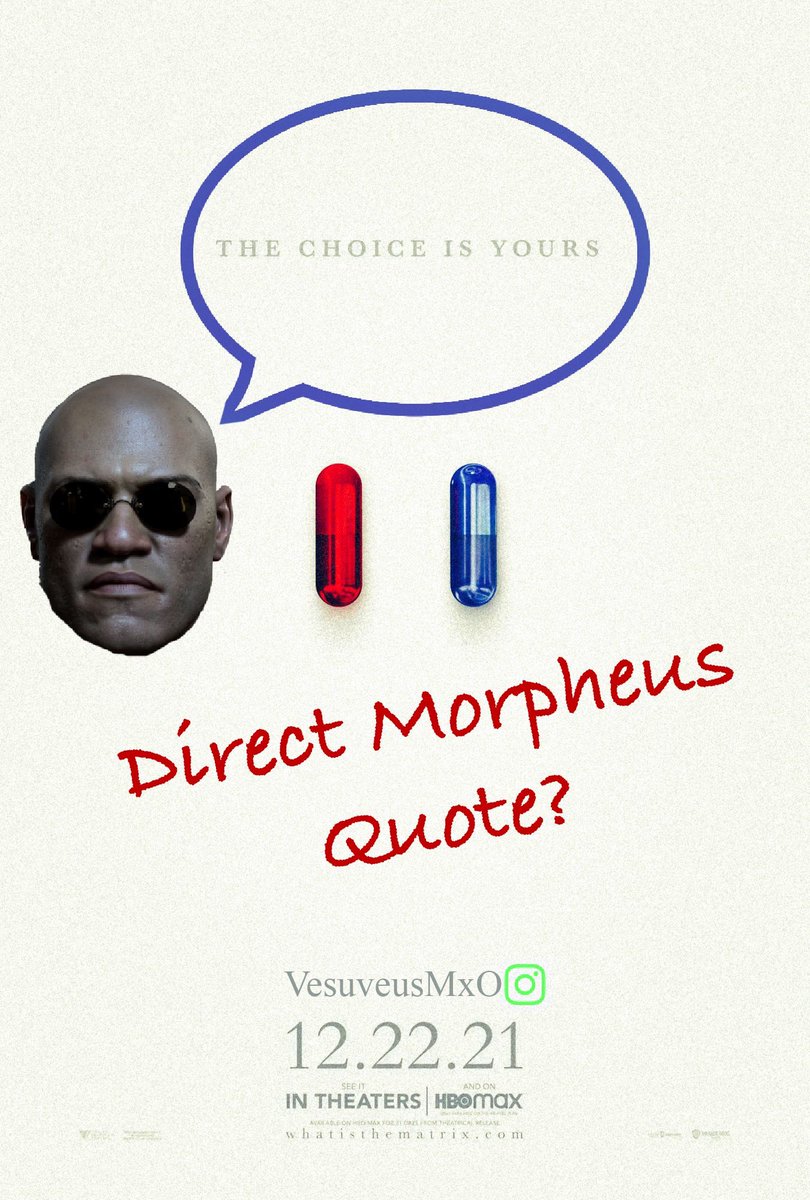 vesuveusmxo's tweet photo. This first poster tagline suggests that Fishburne’s Morpheus will still play a key role in this next story.
⌚️Matrix inspired gear and Digitals on Etsy and TeeSpring. Podcast & YouTube. Links in Bio.
#Matrix #matrixposter #morpheus @thematrixmovie #thematrixmovie #whatisthematrix https://t.co/OWr8EHDsTy