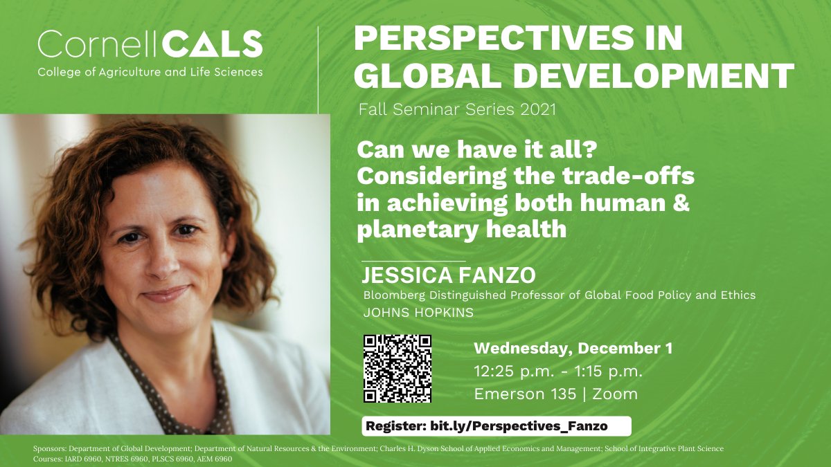 Food systems need to be re-oriented to ensure they can produce enough food that nourishes the world. Don't miss @jessfanzo as she explores the question 'Can we have it all?' at our nextPerspectives in Global Development Seminar on Dec. 1

🚨 Register: bit.ly/Perspectives_F…