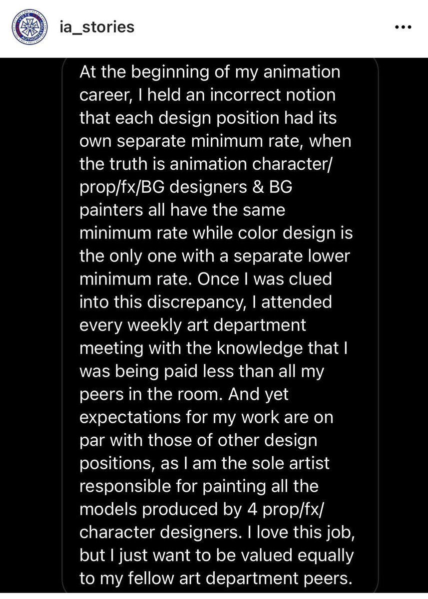 colordesign839's tweet photo. Thank you to @IA_Stories on Instagram for beginning to highlight the animation community and telling the stories of Color Designers. Our contract minimums not only effect our take home pay, but our morale as well. #ColorIsDesign #1u #PayEquity #NewDeal4Animation https://t.co/MgQX67uLQb