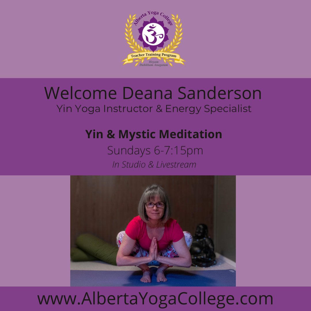 AlbertaYoga's tweet photo. Let’s give a warm AYC welcome to Deana Sanderson. After her 200HR YTT, her yoga focus has been on Yin, successfully completing the 50HR Yin Yoga TT under Bernie Clark. Registration for her class is now opening and starting on December 5! https://t.co/N6kTMHSqYF