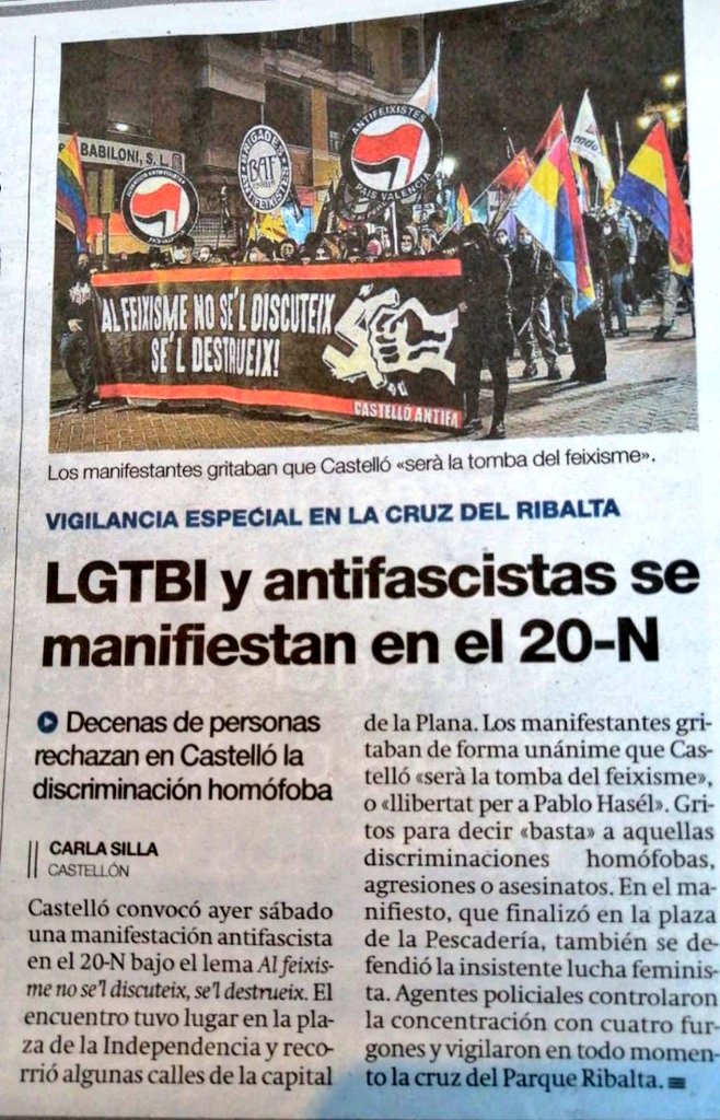 UNIM LLUITES, CASTELLÓ ANTIFA!🚩🏴🏳️‍🌈