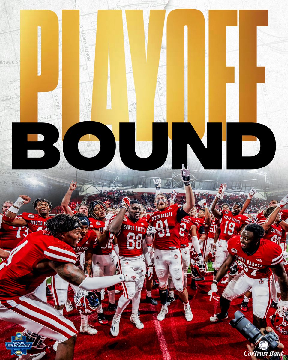 𝐖𝐄’𝐑𝐄 𝐈𝐍‼️

#WeAreSouthDakota x #FCSPlayoffs