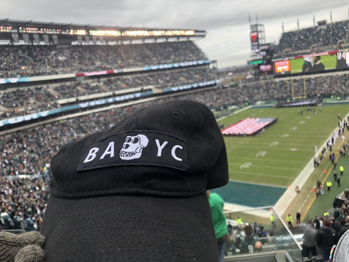 Lets go <a href="/Eagles/">Philadelphia Eagles</a> !!! Gotta represent <a href="/BoredApeYC/">Bored Ape Yacht Club 🍌</a>   #FlyEaglesfly
