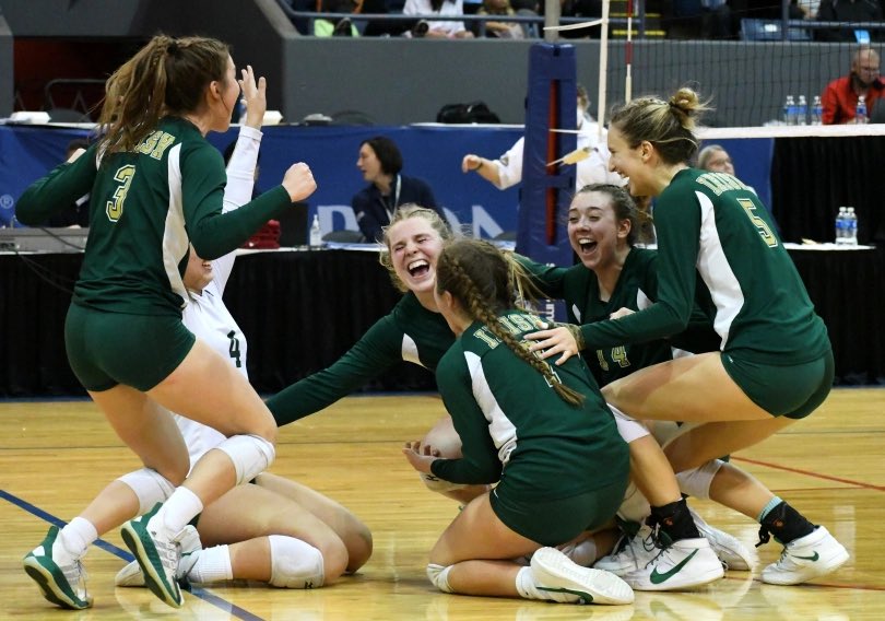 allisonberent's tweet photo. So crazy! WE ARE THE D2 STATE CHAMPIONS! I love this team endlessly, we made so many great memories and these girls are my best friends. we have fought so hard this year. SO grateful for them, what a ride 64-1. 💚🍀 @NDPvball @NDPMA @PrepDigMI @statechampsmich @LegacyCenter_VB https://t.co/YaP6g11cvk