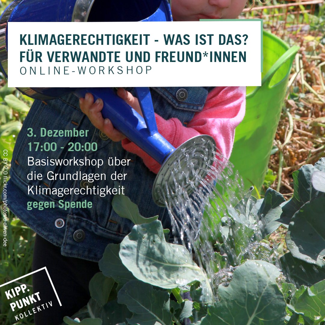 Eltern aufgepasst: Eure Kinder engagieren sich für Klimaschutz und ihr findet das auch gut aber wisst bisher wenig über die sozialen Aspekte des Themas? 
Dann haben wir einen Workshop für euch! 
Wie immer kostenlos/gegen Spende. Anmeldung hier:
kipppunkt-kollektiv.de/event/klimager…