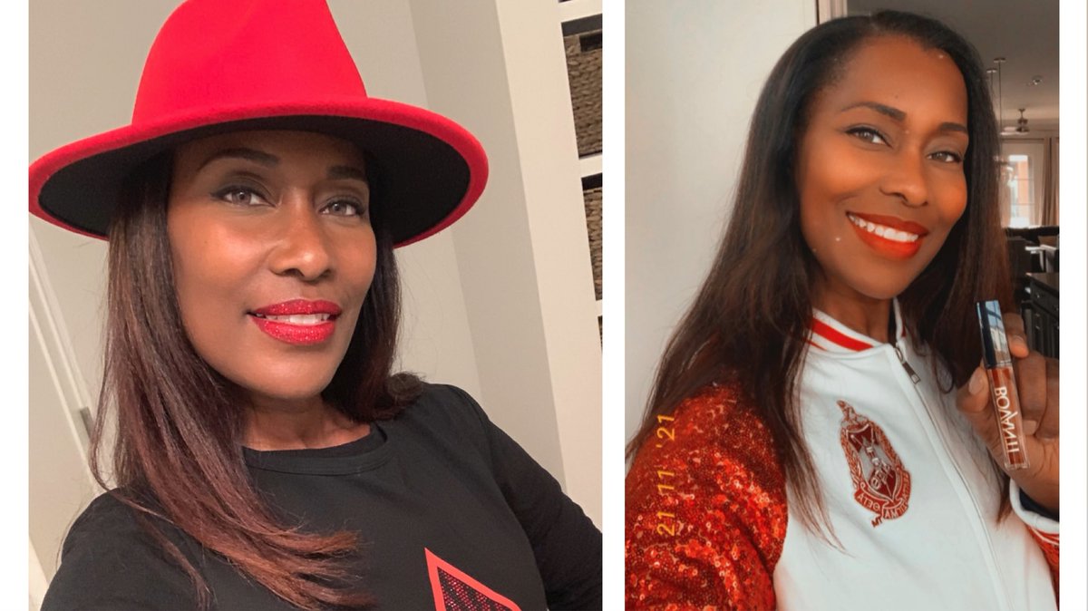 Feeling sparkly and doing the most! 😂 It’s the @bovanti Vamp lipstick with glitter lipgloss and @sacredheartco  #DST Sequin Bomber jacket for me!!! 😍❤️😎 #DSTConvention2021 #DST1913 #AACDST #DeltaSigmaTheta #ATL #Atlanta #bovanti @aacdst <a href="/southerndst1913/">Southern Region ΔΣΘ</a> <a href="/dstinc1913/">dstinc1913</a>
