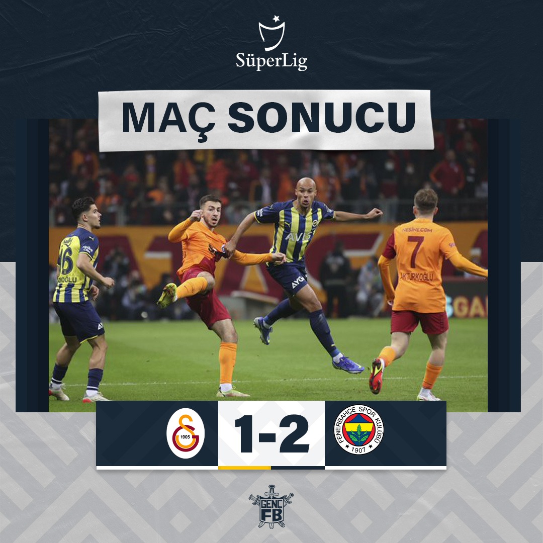 gencfborg's tweet photo. Maç Sonucu | Galatasaray 1-2 Fenerbahçemiz #GSvFB 

⚡ TEBRİKLER FENERBAHÇE! https://t.co/3j5fQjWUZa