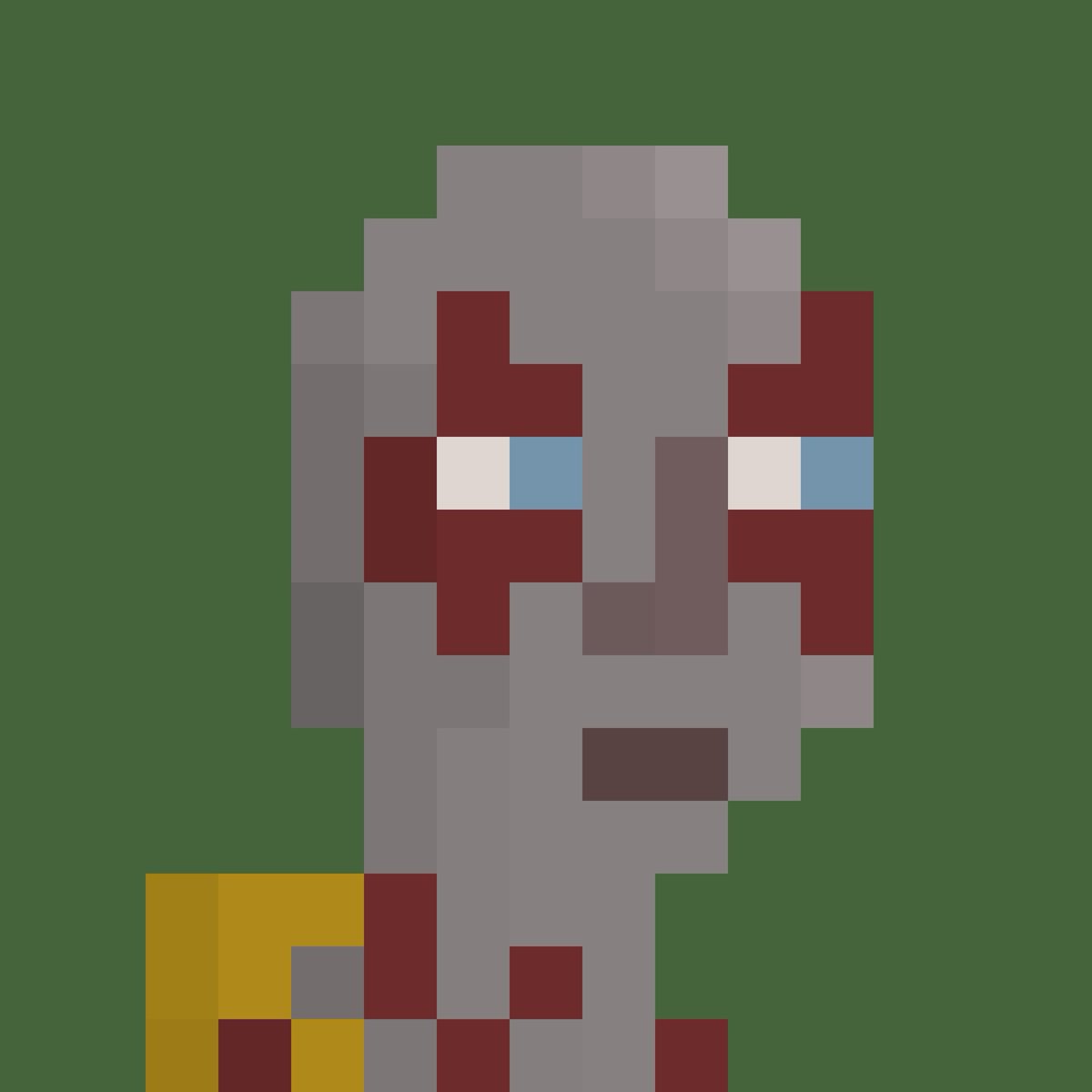 bitboysart's tweet photo. bitBoy#125 who is a wrestler alien. Having gray skin and a red tattoo all over his body. Good at stabbing. Carrying two daggers in a yellow backpack.

https://t.co/AJA8xtY6Bw https://t.co/nT5XbzZGjF