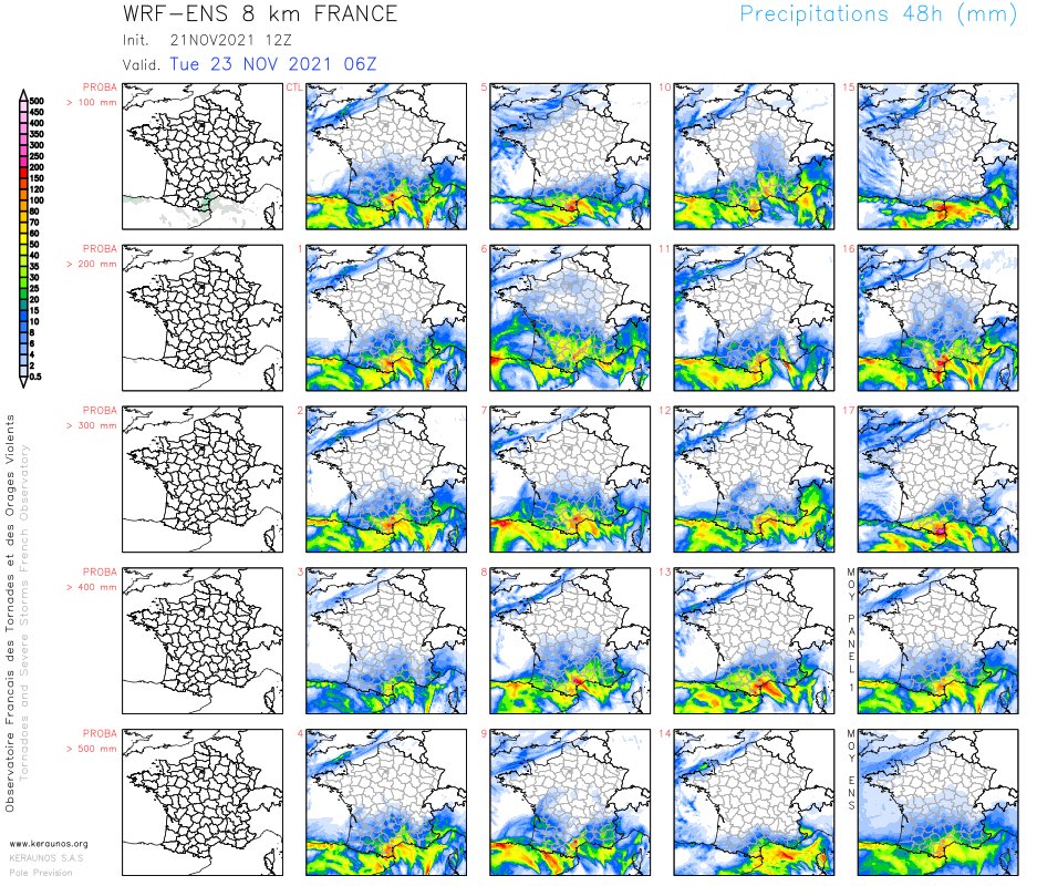 Semaine perturbée prévue avec une première partie de semaine dominée par une goutte froide près des Pyrénées et de forts cumuls de pluie sur l'#Occitanie puis le sud PACA.
Ensuite, temps froid sur la France avec risque de #neige à basse altitude possible en fin de semaine. 