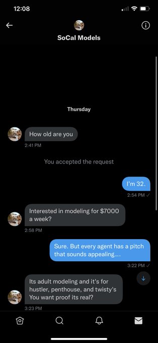 PSA LADIES :  Do NOT fall for scams like this. This guy is obviously fake and so is his &ldquo;agency&rdquo;, please<a href="/tag/booty"class="tags"><span>#booty</span></a><a href="/tag/brunette"class="tags"><span>#brunette</span></a><a href="/tag/cute"class="tags"><span>#cute</span></a><a href="/tag/follow"class="tags"><span>#follow</span></a><a href="/tag/beautiful"class="tags"><span>#beautiful</span></a><a href="/tag/girl"class="tags"><span>#girl</span></a>