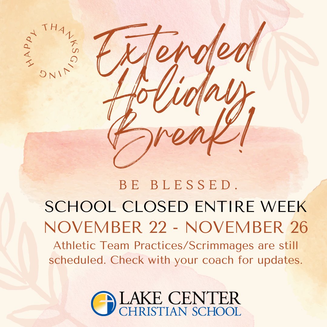 LCCSCommunity's tweet photo. We have much to be grateful at Lake Center. "Oh give thanks to the LORD, for He is good; for His steadfast love endures forever!" 1 CHRONICLES 16:34 (ESV) https://t.co/o1cVaR1oqS