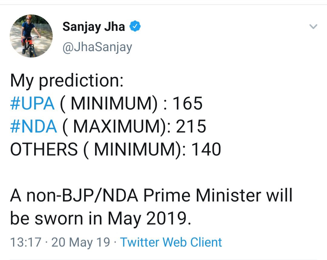 LloydMathias's tweet photo. Why I take my friend Sanjay Jha’s predictions with fistfuls of salt… https://t.co/g6GZyNhDmt