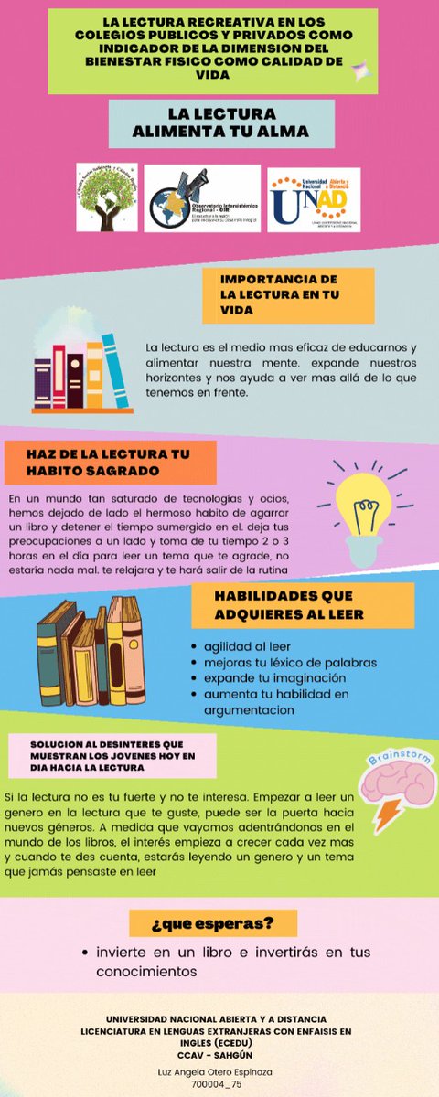Luzot67's tweet photo. La lectura recreativa en los colegios publicos y privados como indicador de la dimension del bienestar fisico como calidad de vida. 
Invertir en libros es invertir en tus conocimientos y en tu futuro @jesusvasquez56
#SERVICIOSOCIALUNADISTAENCASA @ElOIRdelaRegion https://t.co/y0RooG17hn