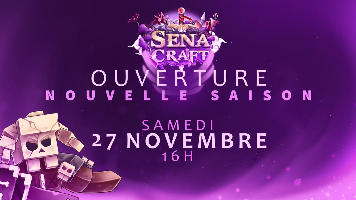 SenaCraftFR's tweet photo. ⭐️CONCOURS D'OUVERTURE⭐️

🔮Nouvelle saison samedi 27 novembre à 16h🔮

🎁50€ (5x10€) de PB &amp; 5 BYPASS à gagner
🎊10 GAGNANTS

PARTICIPATION :
📌Follow @SenaCraftFR 
📌RT
📌Tag 2 amis https://t.co/8gI20sCyA4
