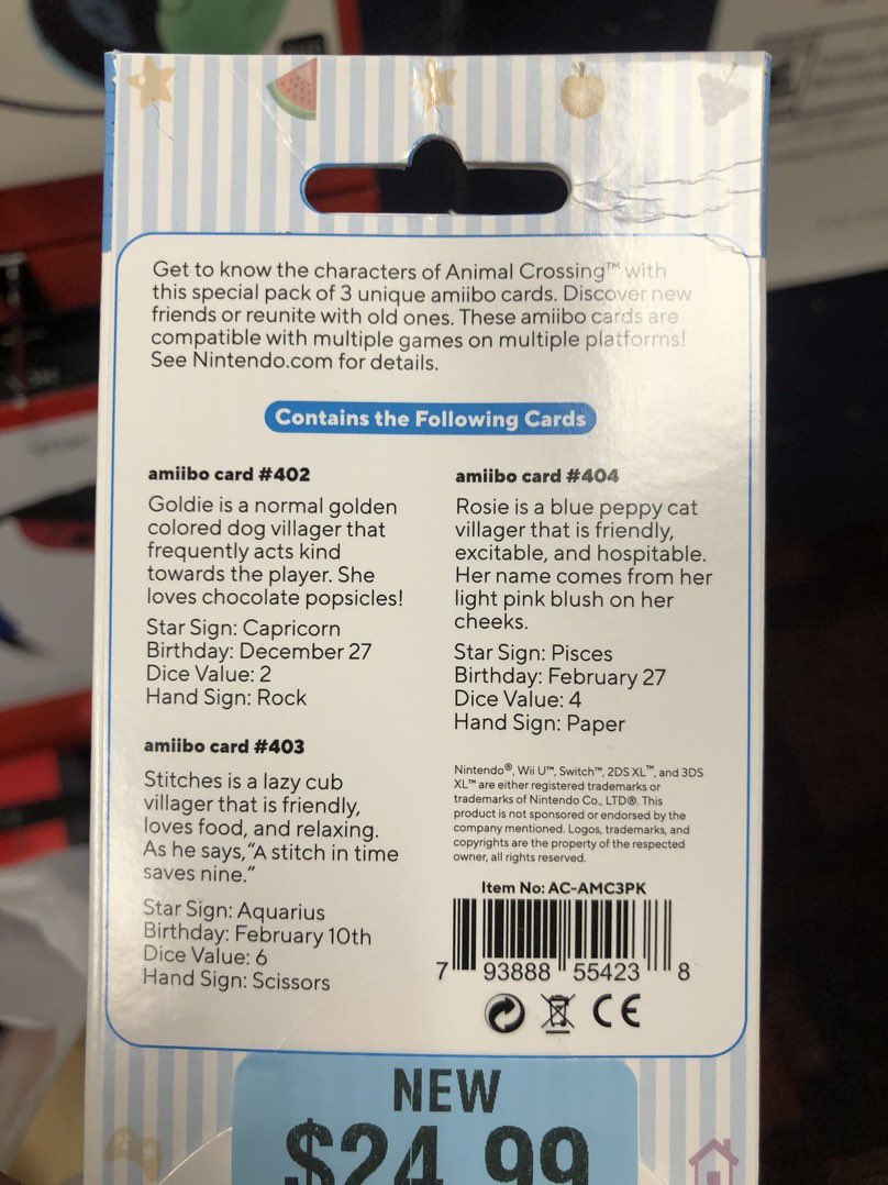 ACPocketNews's tweet photo. So GameStop has begun to sell individual amiibo cards….. and the price is steep as you can imagine.

Photo credits @agamein https://t.co/ci85RiAhkd
