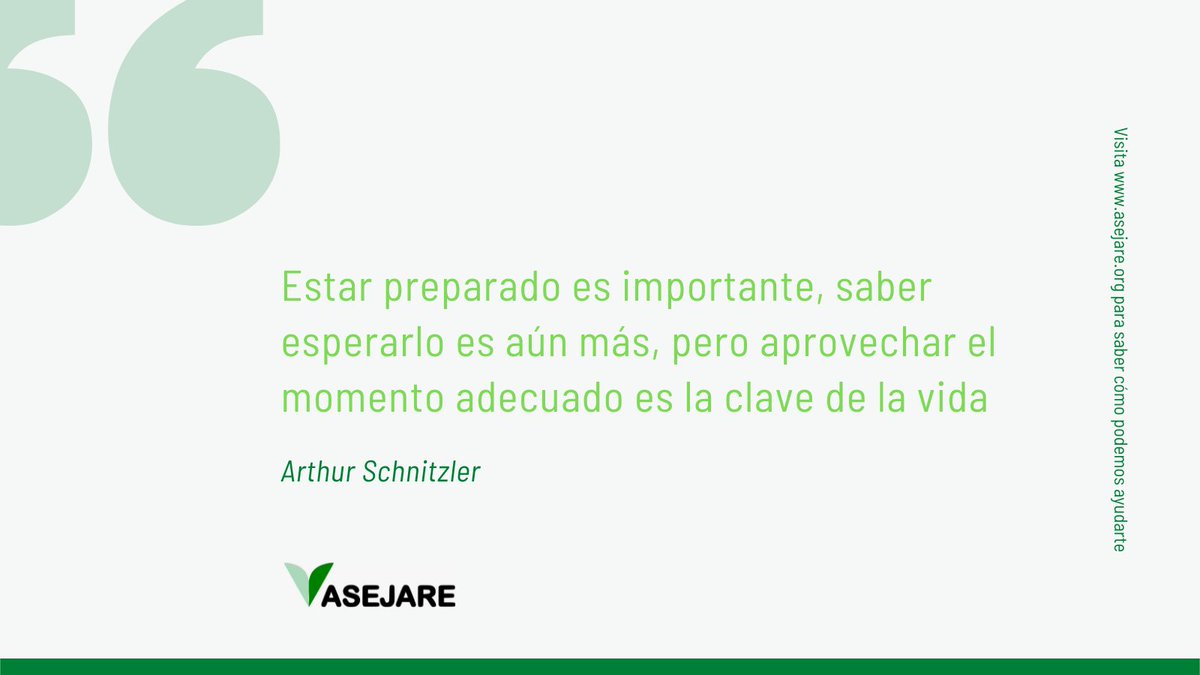 AsejareSegovia's tweet photo. ✅ " Estar preparado es importante, saber esperarlo es aún más, pero aprovechar el momento adecuado es la clave de la vida" Arthur Schnitzler

#ASEJARE #ASEJAESegovia #Ludopatía #AyudaLudopatía #Juego #ApuestasDeportivas #Adicciones #AdicciónJuego #AdicciónTIC #AdicciónMóvil https://t.co/lttkmSTevW