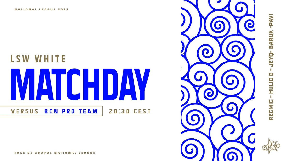 BPLaSalleUpd's tweet photo. #LSWhite 🇪🇸
Seguimos con nuestra ruta en búsqueda de nuestro 3 puntos
🆚 @BCNProTeam
⏰ 20:30 CEST
📺 https://t.co/f7LJ19T5Xs //🎙️ @NAP4L_
#FEELTHEBITE https://t.co/uDqAJXh1Tn