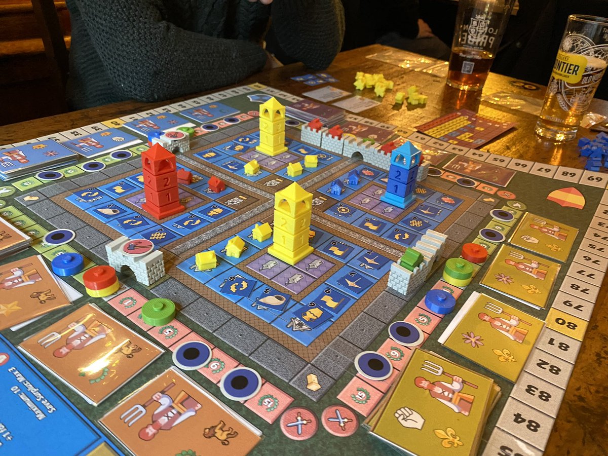My new game. Towers of San Gimignano. Second play test. Didn’t explode!