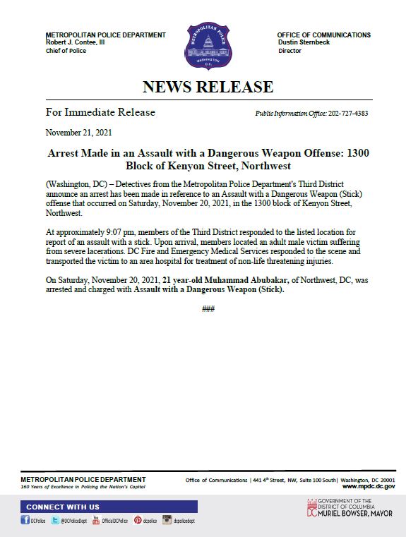 DC Police Department tweet media