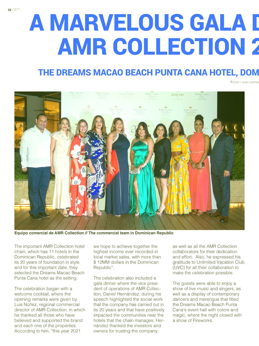 Cigardom's tweet photo. The AMR Collection hotel chain, which has 11 hotels in the #DominicanRepublic celebrated its 20 years of foundation in style at the Dreams Macao Beach Punta Cana #hotel Clik this link: https://t.co/7w8G9U3tPG and discover the great anniversary event. https://t.co/V47fz8ugB5