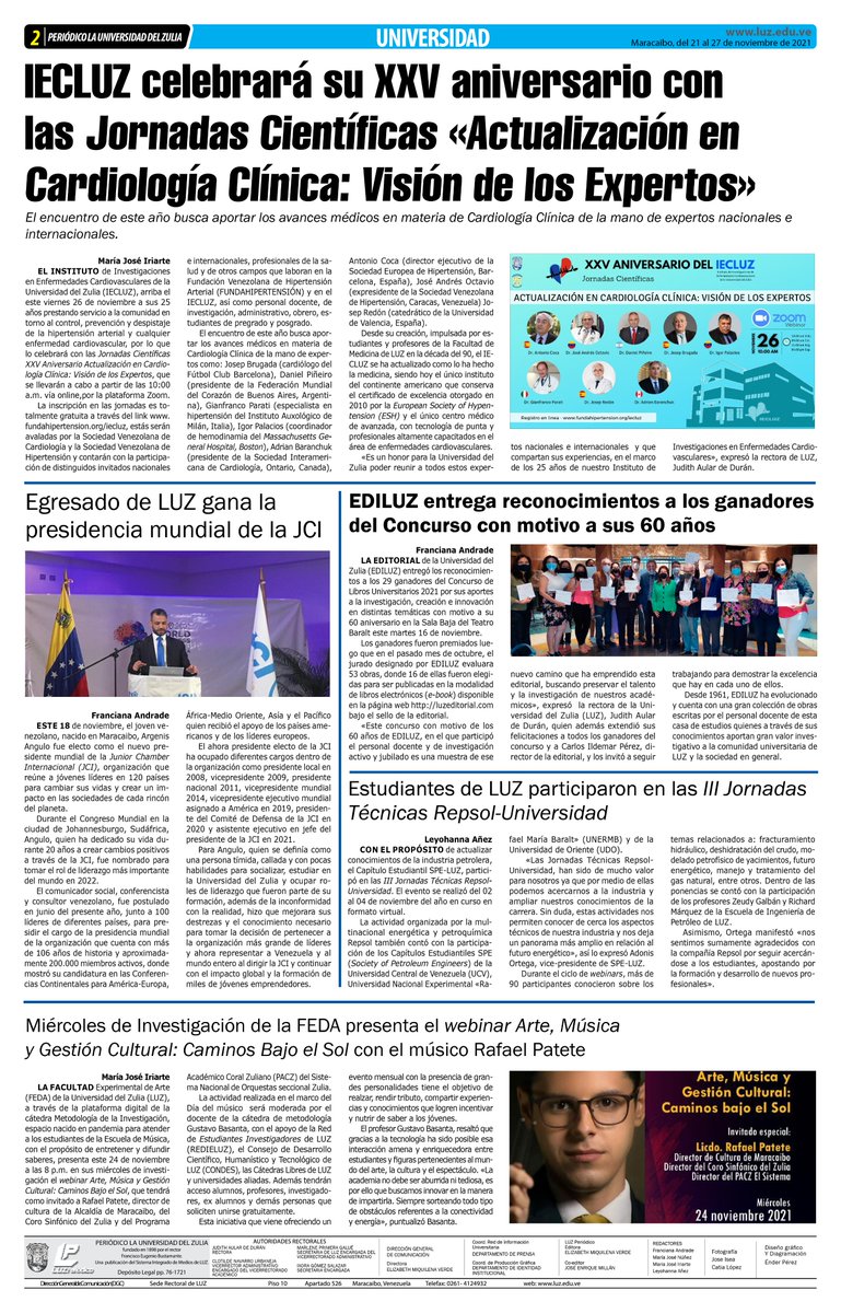 Edición 870 de LUZ Periódico, el semanario de la Universidad del Zulia. 
Aquí el enlace ➡️ cutt.ly/7TAP90L
#LUZ
#LUZPeriódico
#Edición870