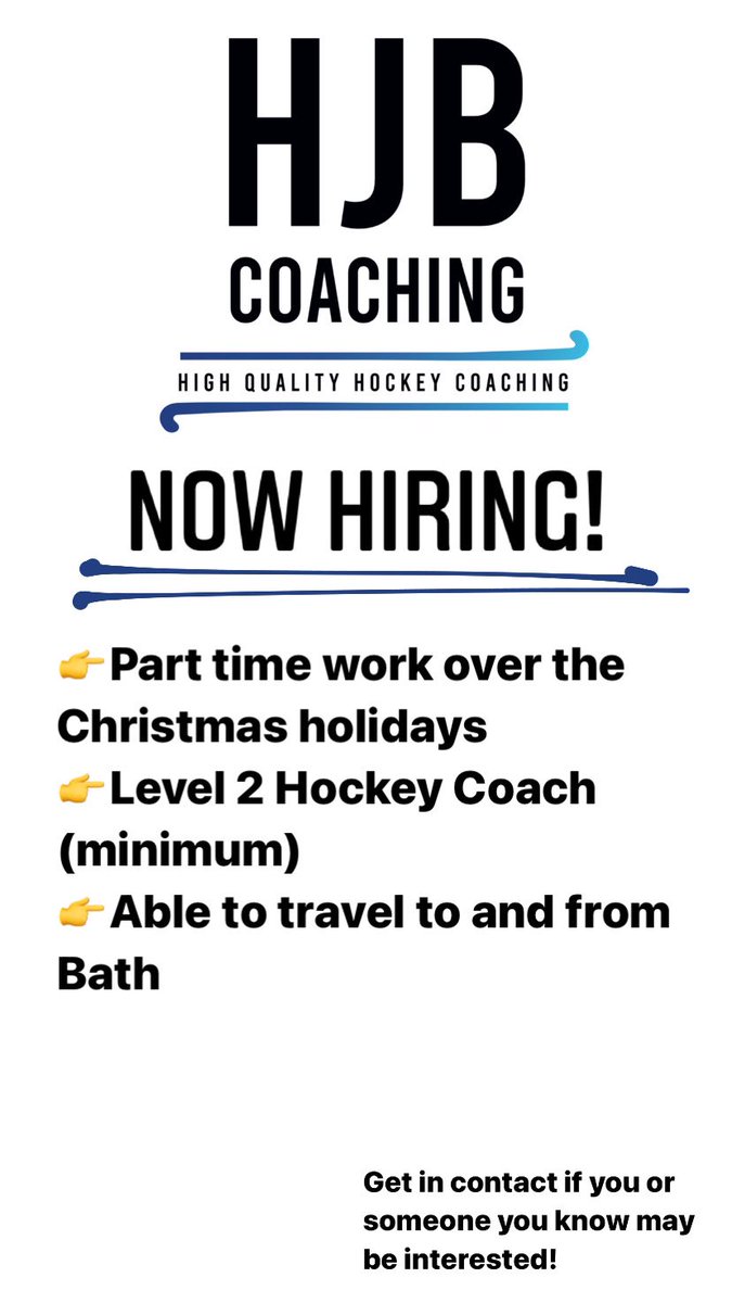 HJBCoaching's tweet photo. 🎄🏑Coach needed!🏑🎄Please see the below post for details. https://t.co/dAu1wUnGFl