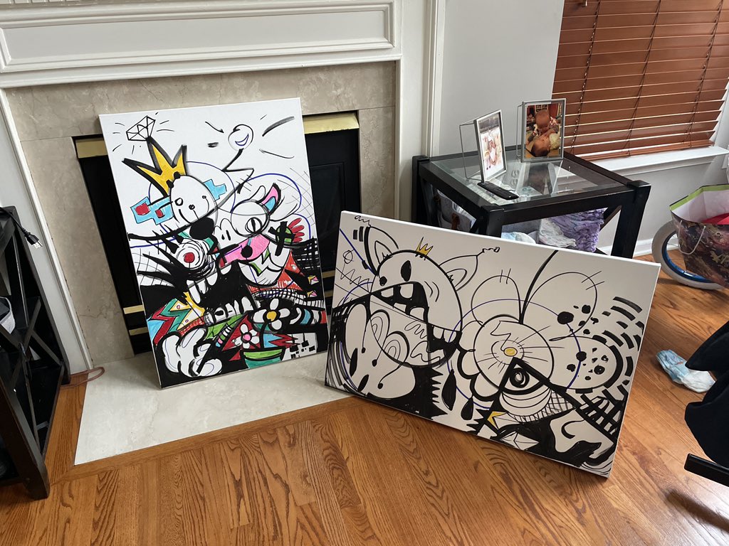 DrAlexanderKing's tweet photo. @long https://t.co/GHdc6S67oD 
-plus some in-progress paintings for my Philadelphia show on 12/5/21! https://t.co/qXPd8IM8f7