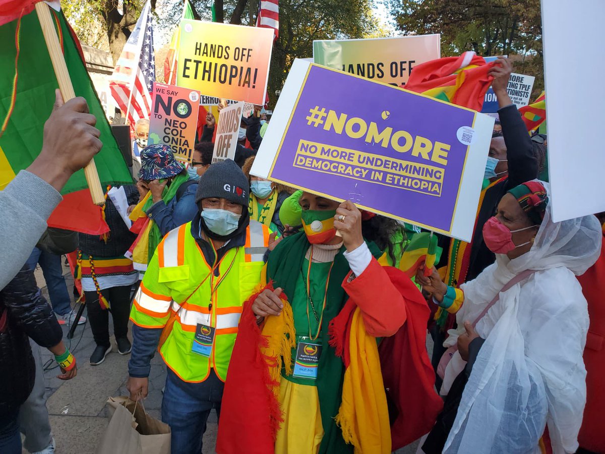 HermelaTV's tweet photo. NEW YORK CITY - Bundled up and singing chants of freedom. “Hands off Ethiopia! Hands off Eritrea! Stop supporting TPLF terrorists!” #NoMore https://t.co/oiD39UIYkE