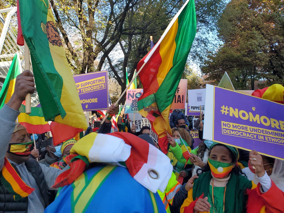 HermelaTV's tweet photo. NEW YORK CITY - Bundled up and singing chants of freedom. “Hands off Ethiopia! Hands off Eritrea! Stop supporting TPLF terrorists!” #NoMore https://t.co/oiD39UIYkE