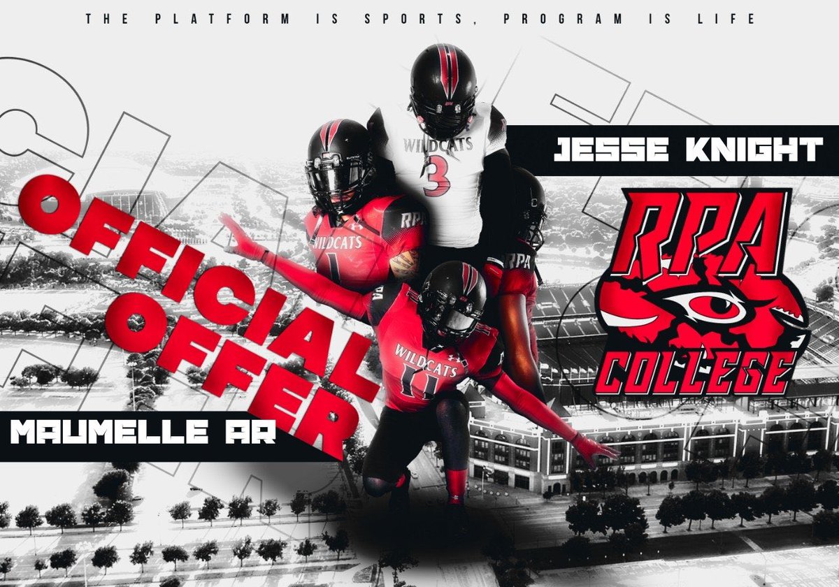 Jesse Knight (@thatboyjesse3) on Twitter photo Truly bless to receive another offer from RPA college @CoachD0923 <a href="/_rpawildcats/">RPA (Club Sports)</a> <a href="/MHSHornet/">Maumelle High School Football</a> <a href="/big73miller/">Kevin Miller</a> <a href="/Steve_NSS/">Steve Hinson</a> Truly bless to receive another offer from RPA college @CoachD0923 <a href="/_rpawildcats/">RPA (Club Sports)</a> <a href="/MHSHornet/">Maumelle High School Football</a> <a href="/big73miller/">Kevin Miller</a> <a href="/Steve_NSS/">Steve Hinson</a>