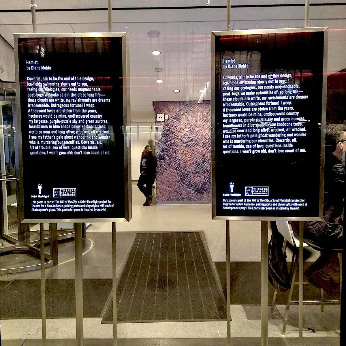 SaintFlashlight's tweet photo. Herewith encore images of @Will_Eno's "Winter's Tale for a Warming World" and @DianeMehta's "Hamlet" -- part of our THE WILL OF THE CITY activation at @TheatreforaNewA.
https://t.co/zi8m5pA09F
#thewinterstale #hamlet #shakespeare #shakespearesunday #tfana https://t.co/TMy5s3GkUf