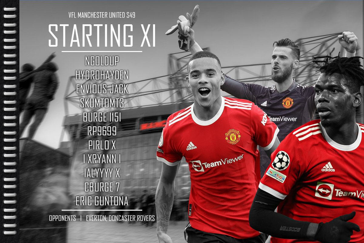 @VFL_ManUtd teamsheet for tonight's games against Everton and Doncaster Rovers, looking to keep the momentum going after last night's wins

<a href="/TheVFL_/">VFL</a>