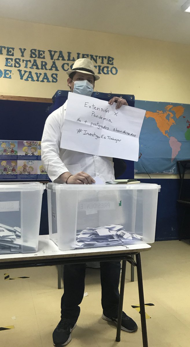 👨‍🔬👩‍🔬 Lo que hacemos en la investigación científica afecta a toda la sociedad. Hoy nos expresamos en las urnas, diciendo #ExtensionxPandemia y no + #postgradosabandonados ‼️#InvestigarEsTrabajar #SinCienciaNoHayFuturo  <a href="/Camara_cl/">Diputadas y Diputados de Chile</a> <a href="/Senado_Chile/">Senado Chile</a>