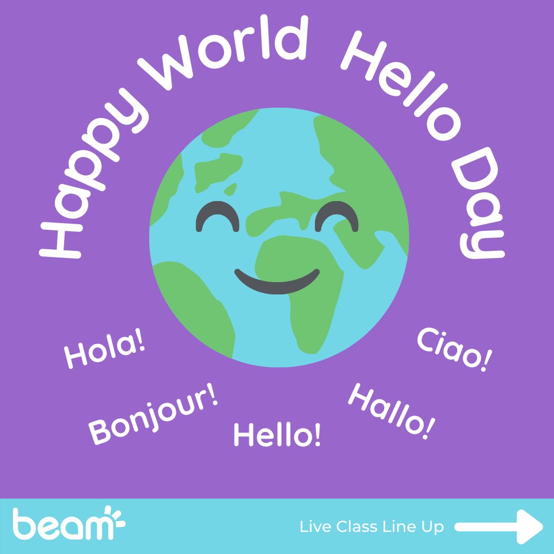 Beam_CF's tweet photo. Happy World Hello Day! We would love for you to come say hello in one of our awesome live classes this week! Check out this week’s live class line up!
#BeamFeelGood #MovementToFeelGood #StressReduction #CysticFibrosis #CFAwareness #YogaForCF #StrengthTraining #WeightTraining https://t.co/4uOgI6oT1Z
