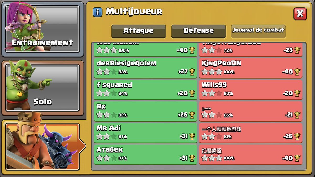 • Attacks Legend ⚔️
• Rush Th14 🏆
• Bad day in attacks 😮‍💨
• Three 3 stars | Four fail time | One flop