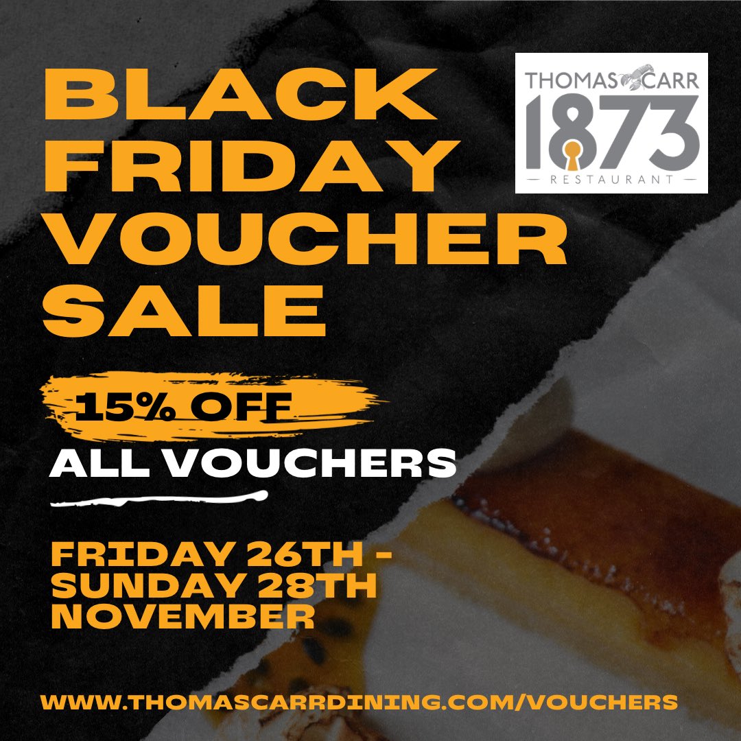 Still deciding what to buy for presents this year? 
Why not take advantage of our #blackfriday deal and get 15% off all vouchers purchased online between Friday 26th and Sunday 28th November! #ilfracombe #northdevon #devon <a href="/MichelinGuideUK/">The MICHELIN Guide</a> <a href="/VISITilfracombe/">Visit Ilfracombe</a> <a href="/VisitDevon/">Visit Devon</a>
