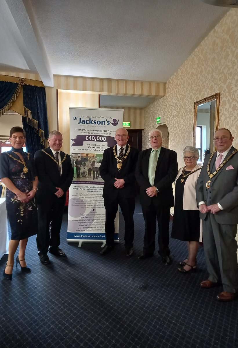 WakefieldMayor's tweet image. The Deputy Mayor and mayoress attended the Dr Jackson Cancer Fund, Founders Lunch today with other mayors from across the district #mayor #cancerfund