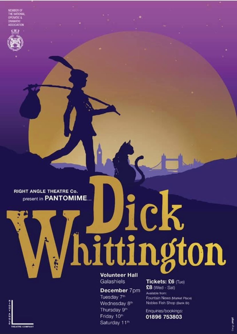Panto is back in Galashiels! Dick Whittington is set to be a fantastic show- you might even spot some Ex-Principals on stage!