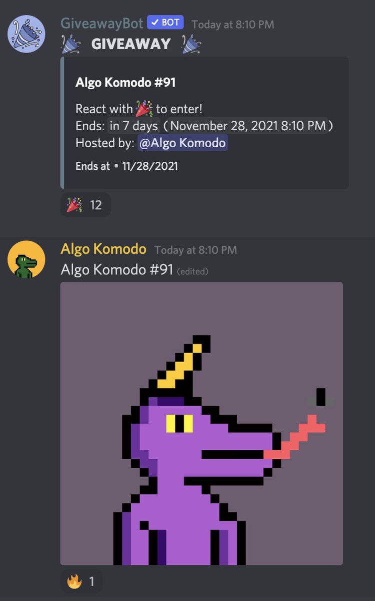 algokomodo's tweet photo. πFirst Giveway for #AlgoKomodo owners is LIVE !
To joins β‘οΈ https://t.co/kSOYjzOYRF
Following the vote of Komodo Governance, a Special Giveway will be organized every weeks for Komodo's owners π₯³
#Algorand #AlgoNFT #ALGONFTs #algofam #algoGiveaway https://t.co/TiinklIECl