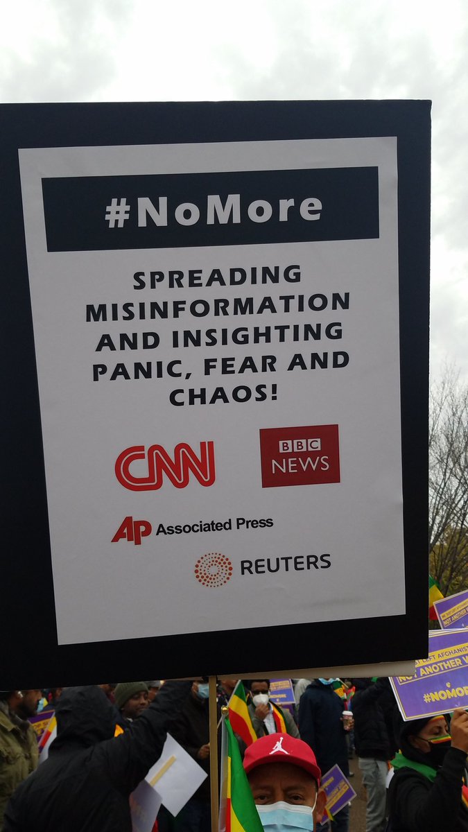 answercoalition's tweet photo. #NoMore means US corporate media misinformation about #Ethiopia too. @CNN @nytimes @Reuters @AP @BBCWorld have spread fear thru false information &amp; created support for US intervention against a democratically-elected president https://t.co/KlwDzR8ZbZ