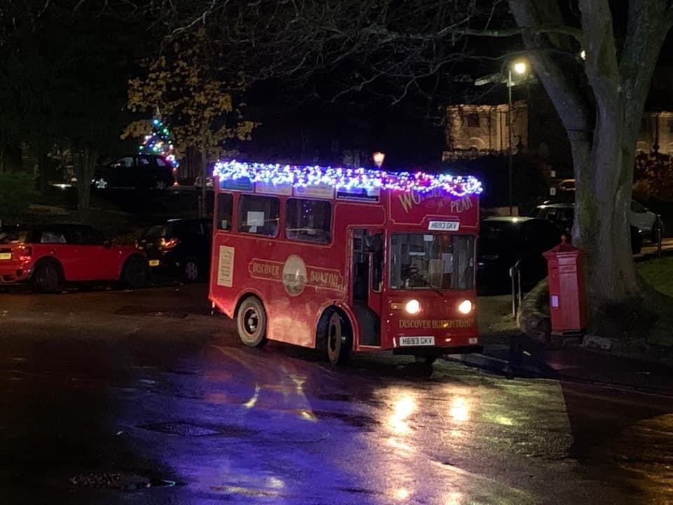 Collecting mince pies from the fabulous ⁦<a href="/BuxtonEmporium/">Buxton's Gem</a>⁩ part of our festive tram tour. We are out again next weekend  so get yourself booked on board.