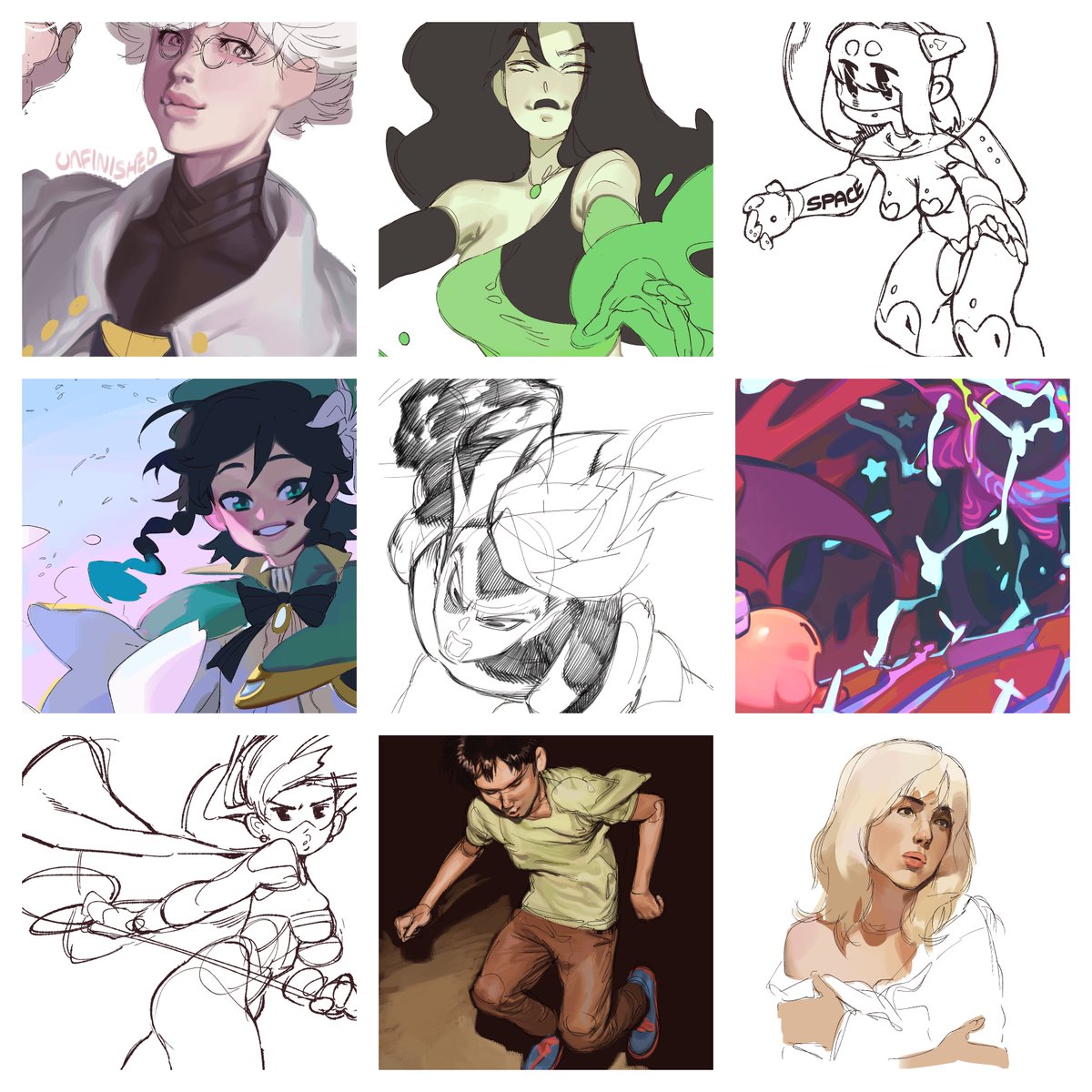 Anyway, I've added another pack to the site! This time it's sketches, doodles and scrapped paintings that either previously haven't been released anywhere publicly or have since been deleted!