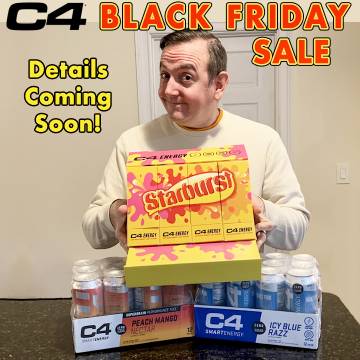CaffeineMan1's tweet photo. Black Friday is near!!! C4 is having their Pre-Black Friday special. Spend $75 get $25 back. More Black Friday deals on the way! #c4energy #cellucor #starburst #energydrinks #blackfriday #c4Starburst #c4SmartEnergy #EnergyDrink , #SugarFree #Focus #Caffeine #Fitness #energy https://t.co/4QOkqMGtRY