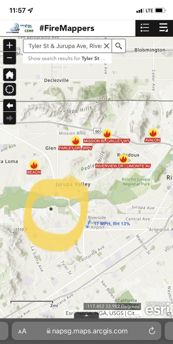 pjdohertygis's tweet photo. The #ArlanzaFire approximate location S of Jurupa Valley (Tyler St. and Jurupa Ave). #AvalonFire and other showing up around Riverside in IRWIN on #FireMappers.
Map πΊ link: https://t.co/49KQNkHweW https://t.co/HxTcn1l2aV