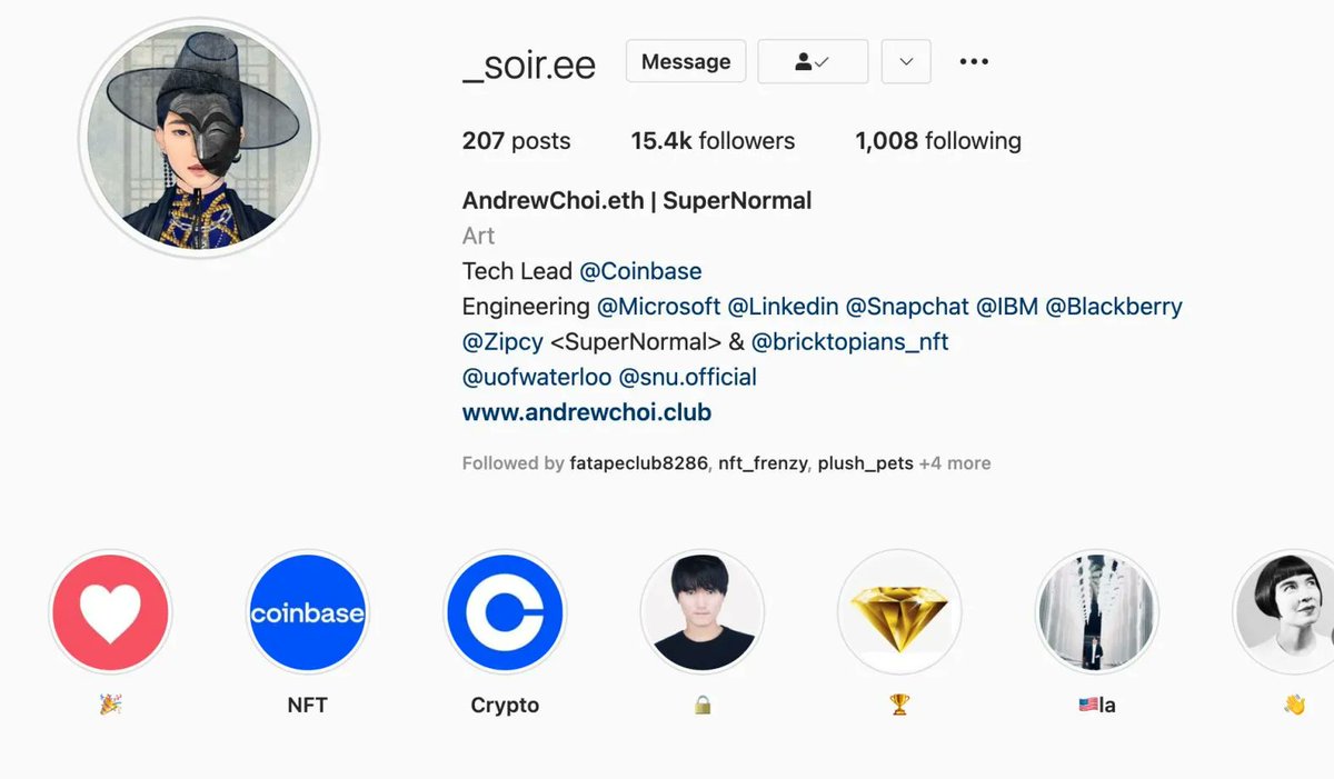 bricktopians's tweet photo. 📢Coinbase Tech Lead, Andrew Choi, joins Bricktopia 📢
We're excited to welcome such a legend to the family! Andrew's work in the NFT world is absolutely gorgeous, show him some brickto love! https://t.co/oMHXsAqzfH
He's even put Bricktopians in his bio ❤️ https://t.co/D3WXWrnRlV